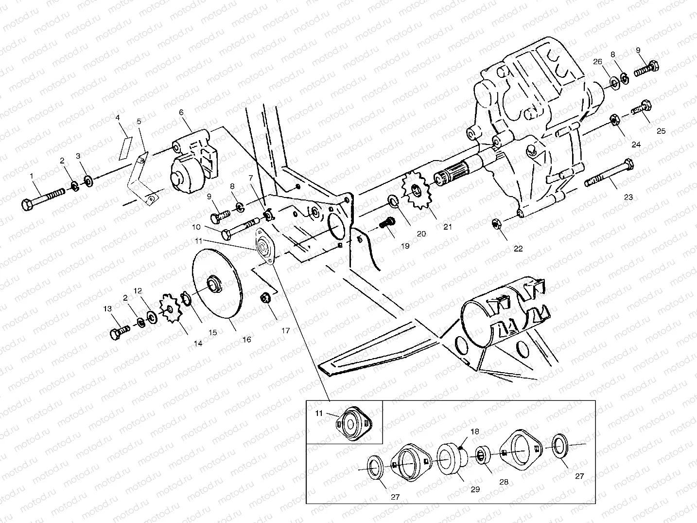 GEARCASE/BRAKE and CHAIN COVER MOUNTING - A99CC28CA (4949484948c006) | GEARCASE/BRAKE and CHAIN COVER MOUNTING - A99CC28CA (4949484948c006)