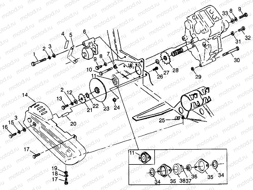 GEARCASE/BRAKE and CHAIN COVER MOUNTING - S98AE50E (4946394639d001) | GEARCASE/BRAKE and CHAIN COVER MOUNTING - S98AE50E (4946394639d001)