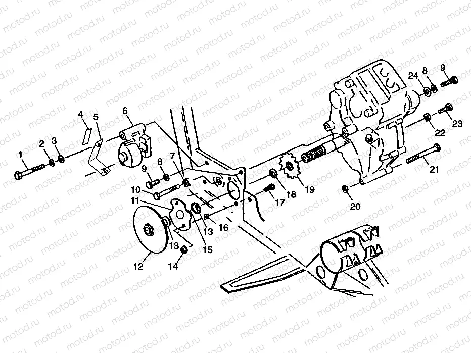 GEARCASE/BRAKE and CHAIN COVER MOUNTING XPRESS 300 W98CA28C (4945364536C002) | GEARCASE/BRAKE and CHAIN COVER MOUNTING XPRESS 300 W98CA28C (4945364536C002)