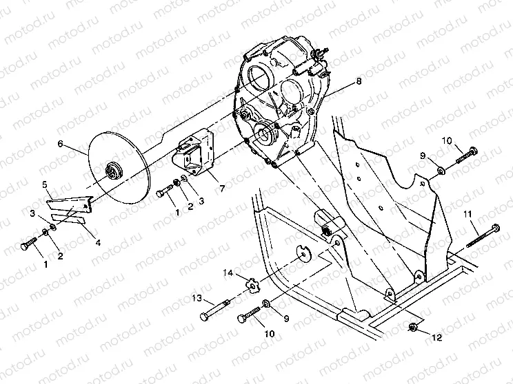 GEARCASE/BRAKE MOUNTING 4X4 250 W938127 (4924042404026A) | GEARCASE/BRAKE MOUNTING 4X4 250 W938127 (4924042404026A)