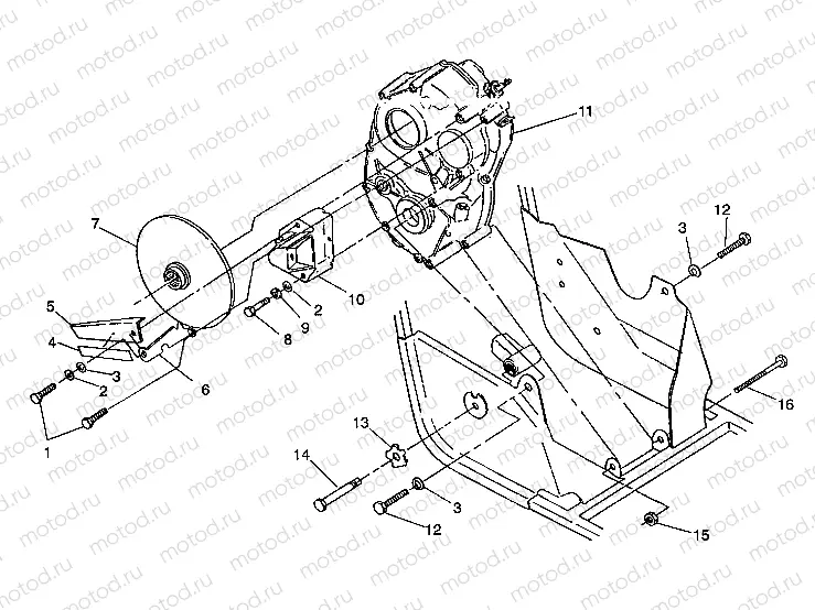 GEARCASE/BRAKE MOUNTING 4X4 350L S938139 (4924342434027A) | GEARCASE/BRAKE MOUNTING 4X4 350L S938139 (4924342434027A)