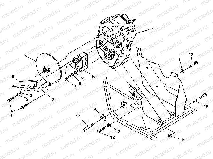 GEARCASE/BRAKE MOUNTING 4X4 350L W938139 (4924052405027A) | GEARCASE/BRAKE MOUNTING 4X4 350L W938139 (4924052405027A)