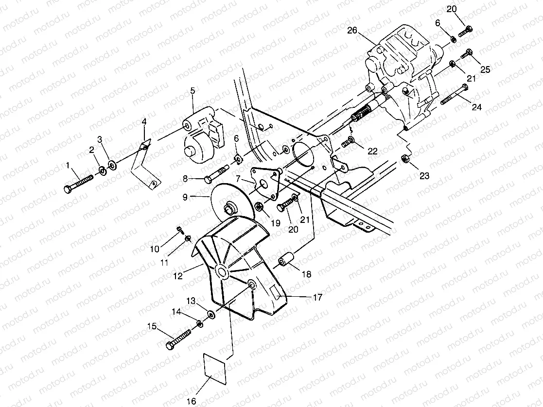 GEARCASE/BRAKE MOUNTING Magnum 2X4 W967544 (4936033603B014) | GEARCASE/BRAKE MOUNTING Magnum 2X4 W967544 (4936033603B014)