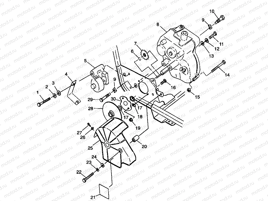 GEARCASE/BRAKE MOUNTING Trail Blazer W98BA25C (4945464546B012) | GEARCASE/BRAKE MOUNTING Trail Blazer W98BA25C (4945464546B012)