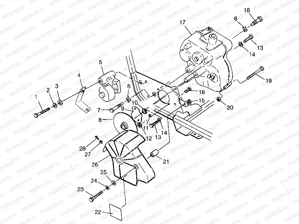 GEARCASE/BRAKE MOUNTING Trail Boss W97AA25C (4940574057B013) | GEARCASE/BRAKE MOUNTING Trail Boss W97AA25C (4940574057B013)