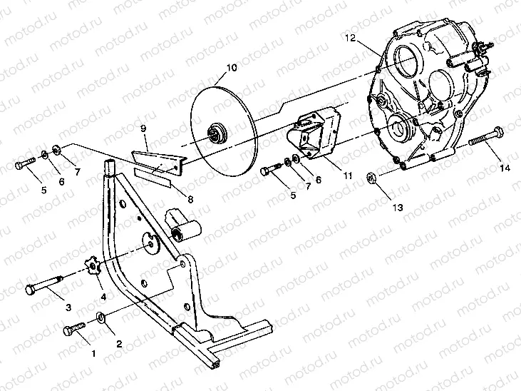 GEARCASE/REAR BRAKE MOUNTING Trail Boss W938527 (4924072407022A) | GEARCASE/REAR BRAKE MOUNTING Trail Boss W938527 (4924072407022A)