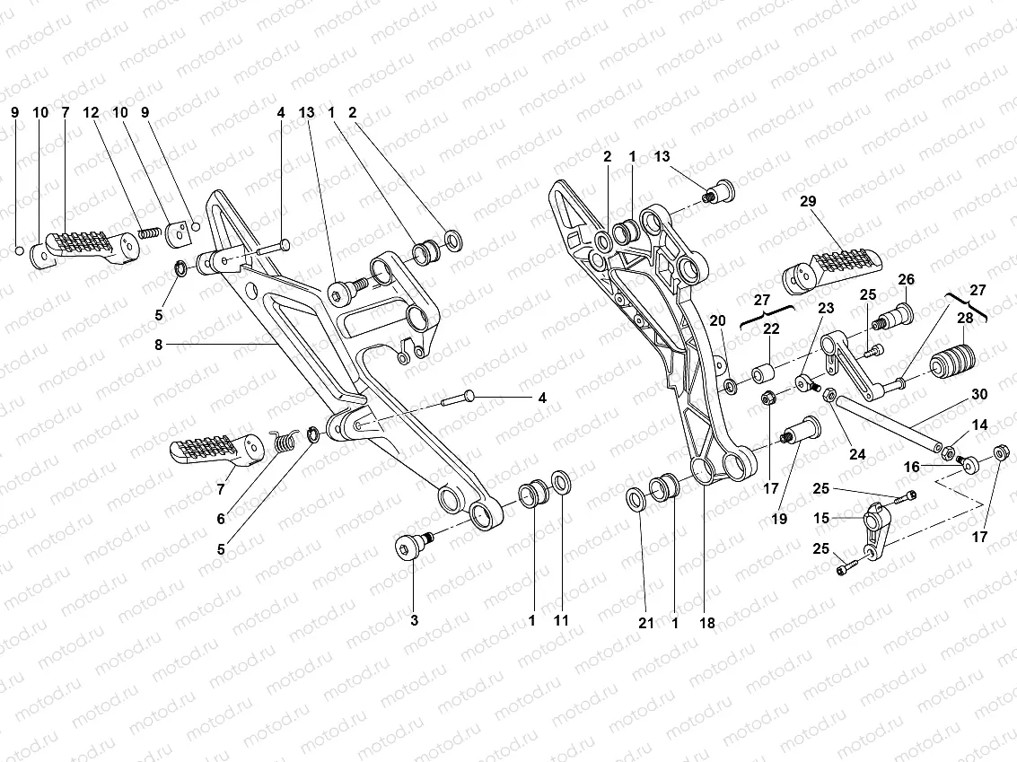 GEARCHANGE LEVER - FOOT REST