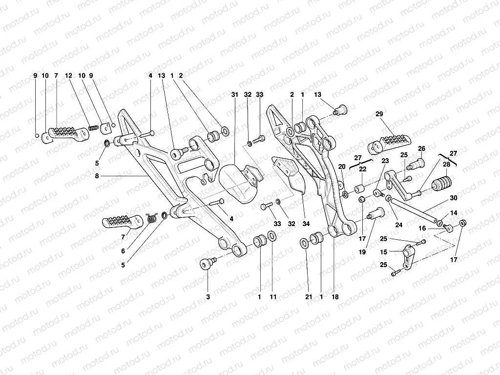 GEARCHANGE LEVER - FOOT REST