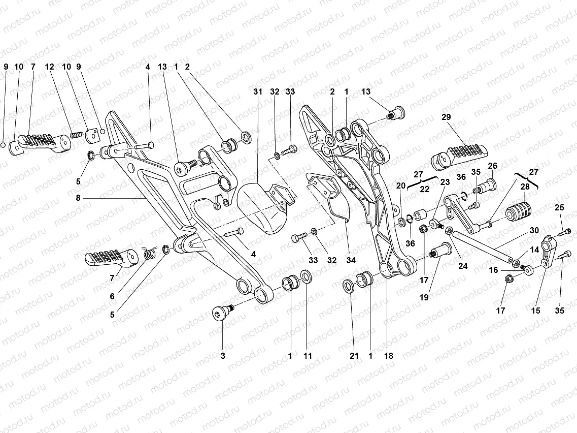 GEARCHANGE LEVER - FOOT REST