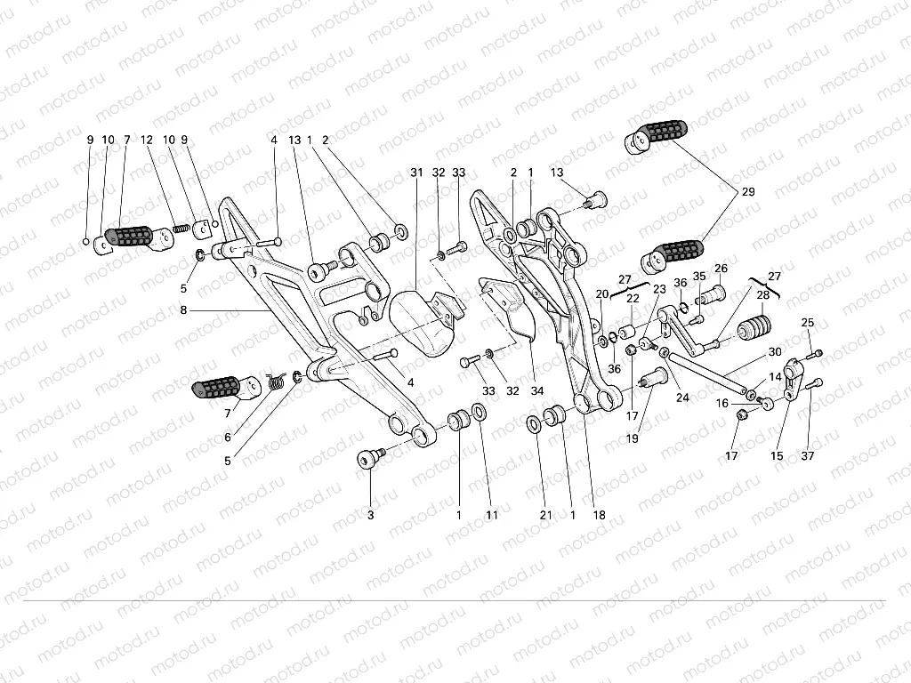 GEARCHANGE LEVER - FOOTREST