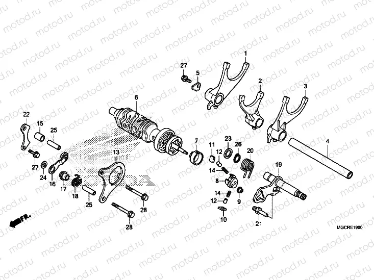GEARSHIFT DRUM / GEARSHIFT FORK