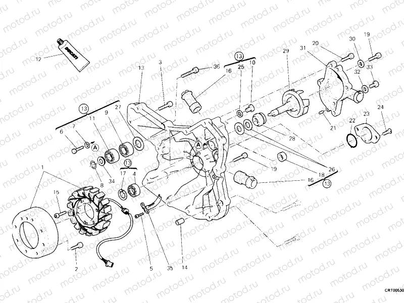 GENERATOR COVER - WATER PUMP » COOLING SYSTEM