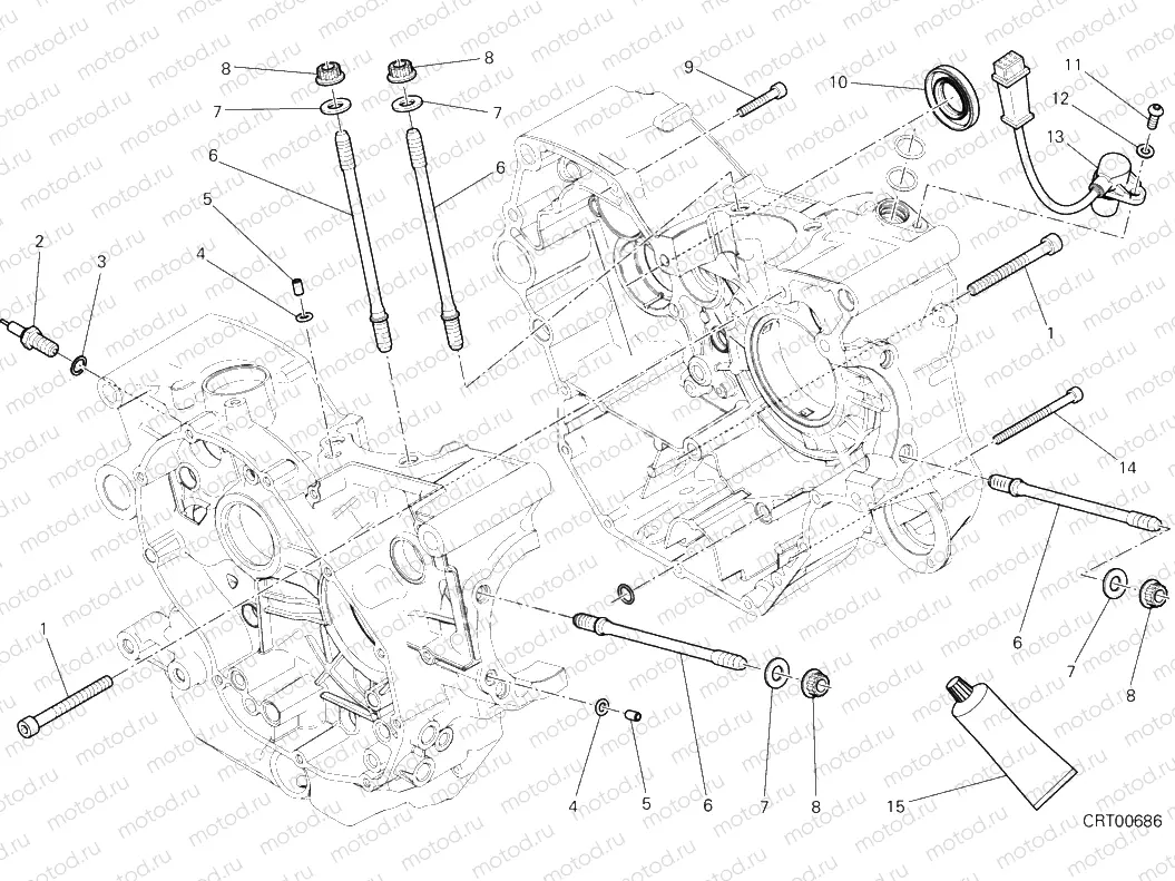 HALF-CRANKCASES PAIR