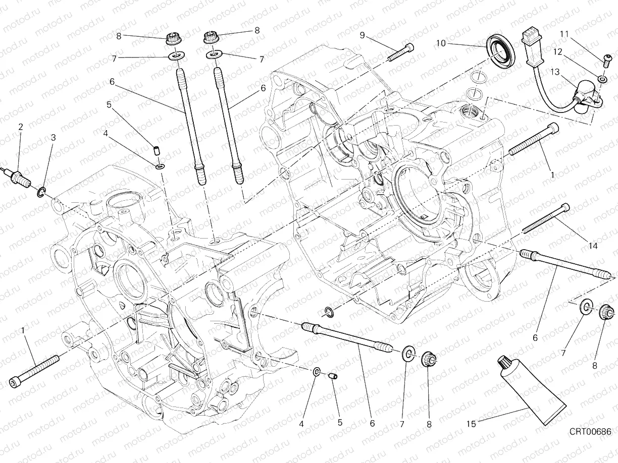 HALF-CRANKCASES PAIR