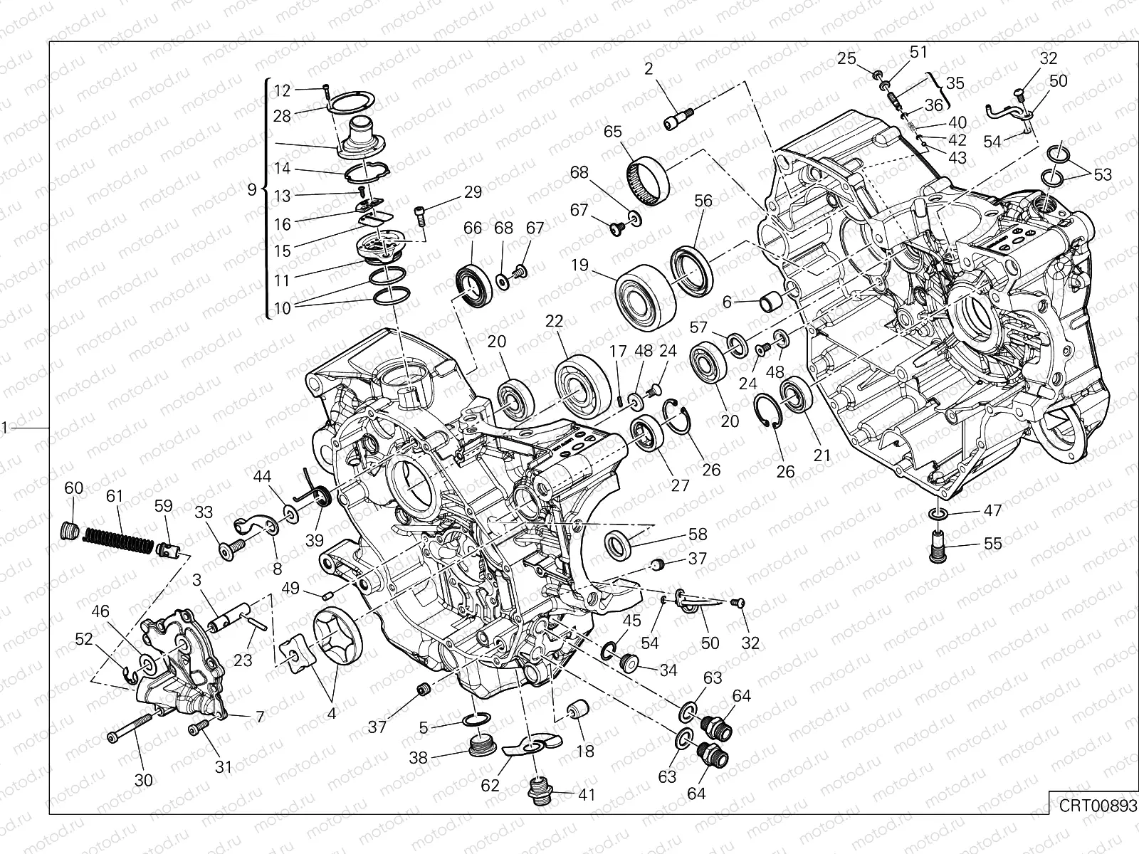 HALF-CRANKCASES PAIR