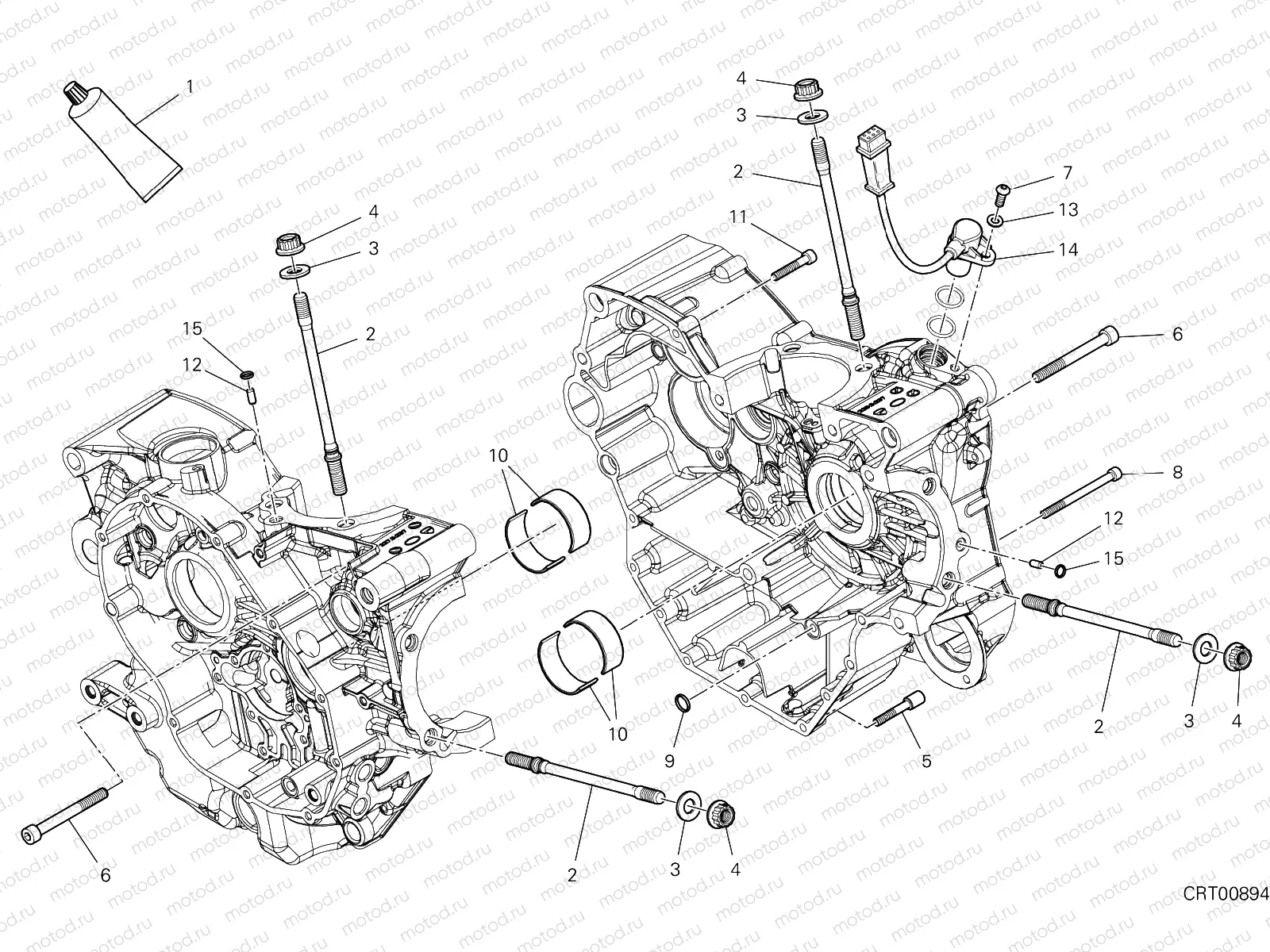 HALF-CRANKCASES PAIR