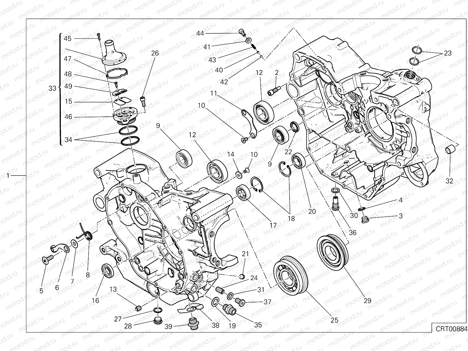 HALF-CRANKCASES PAIR