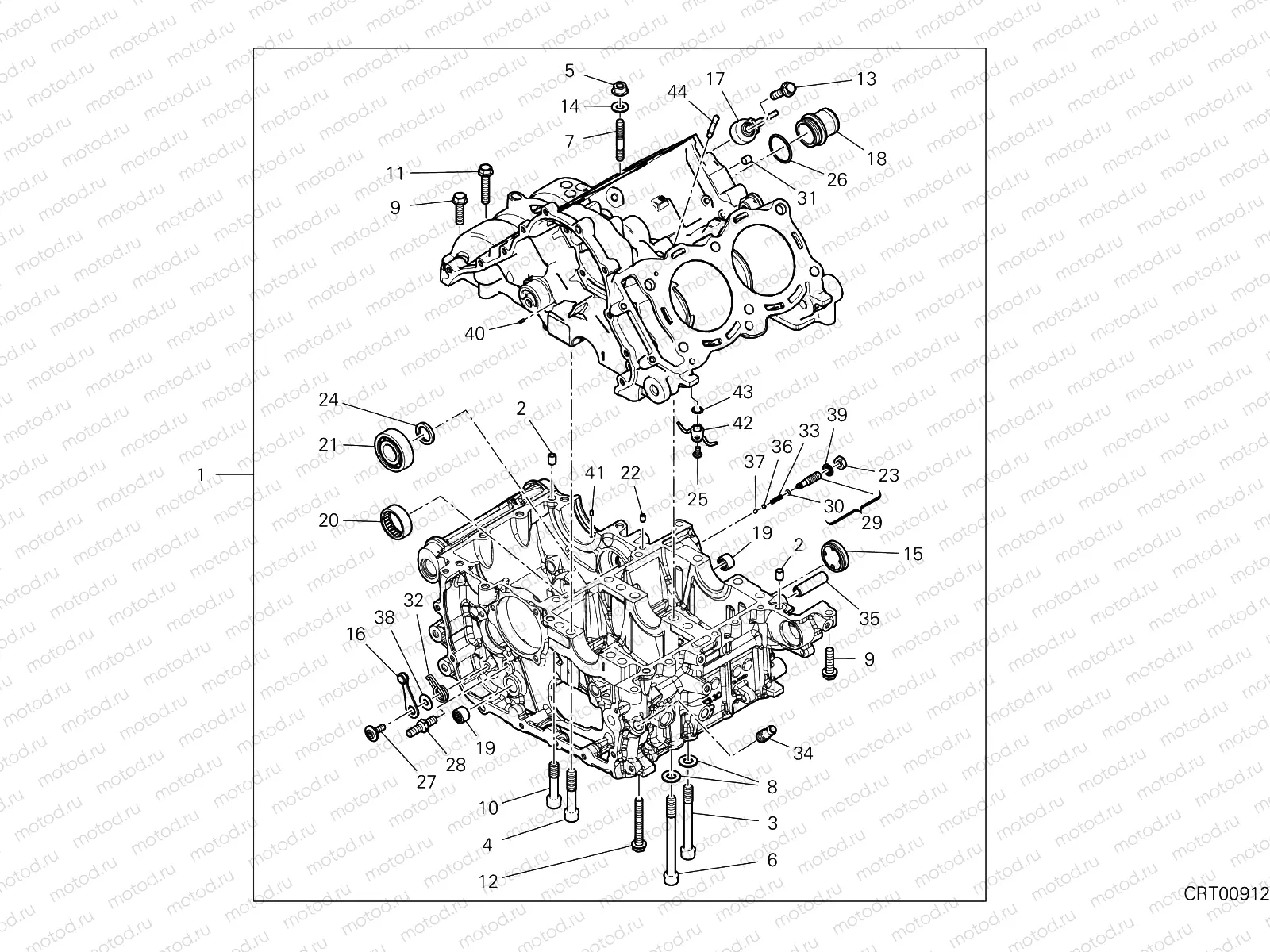 HALF-CRANKCASES PAIR
