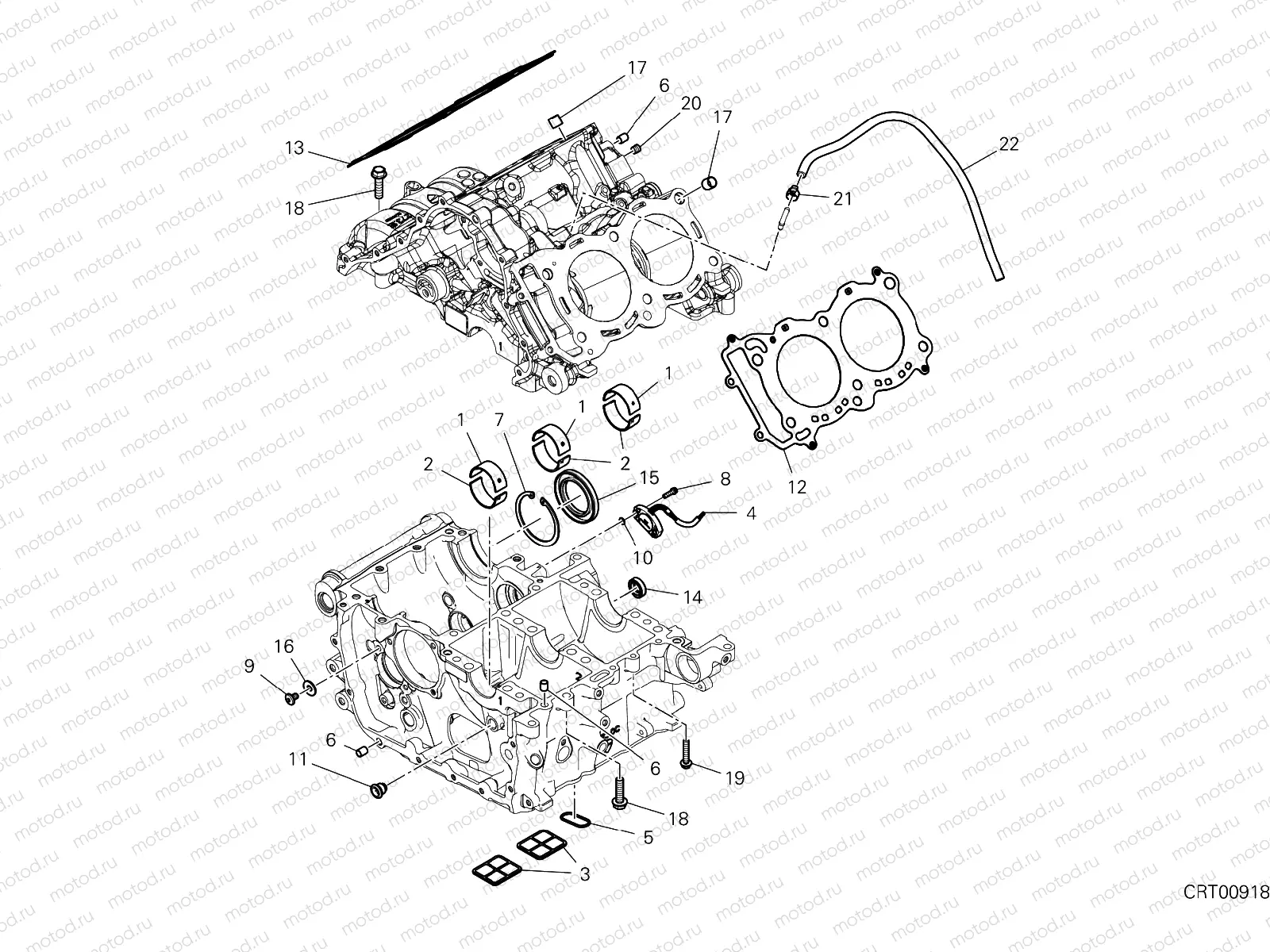 HALF-CRANKCASES PAIR