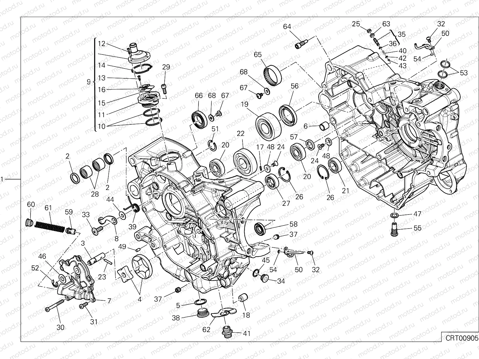 HALF-CRANKCASES PAIR