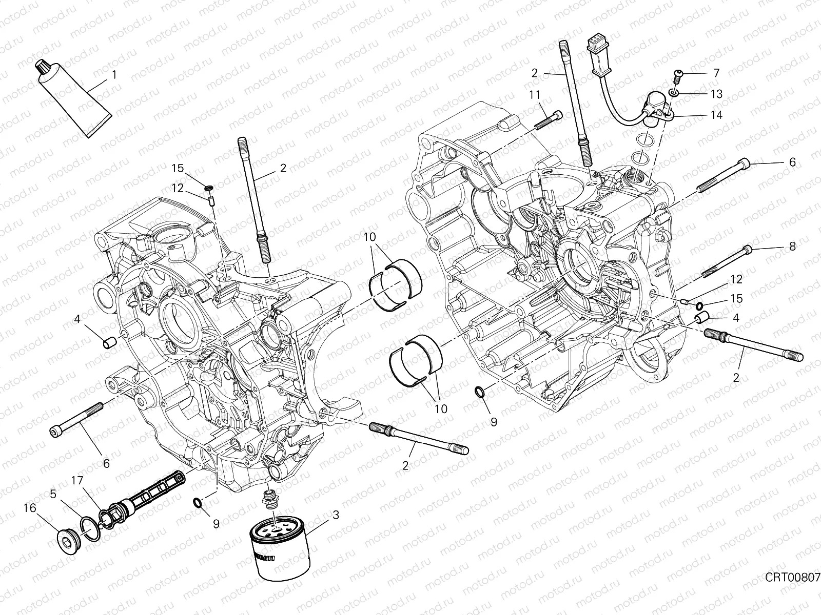 HALF-CRANKCASES PAIR