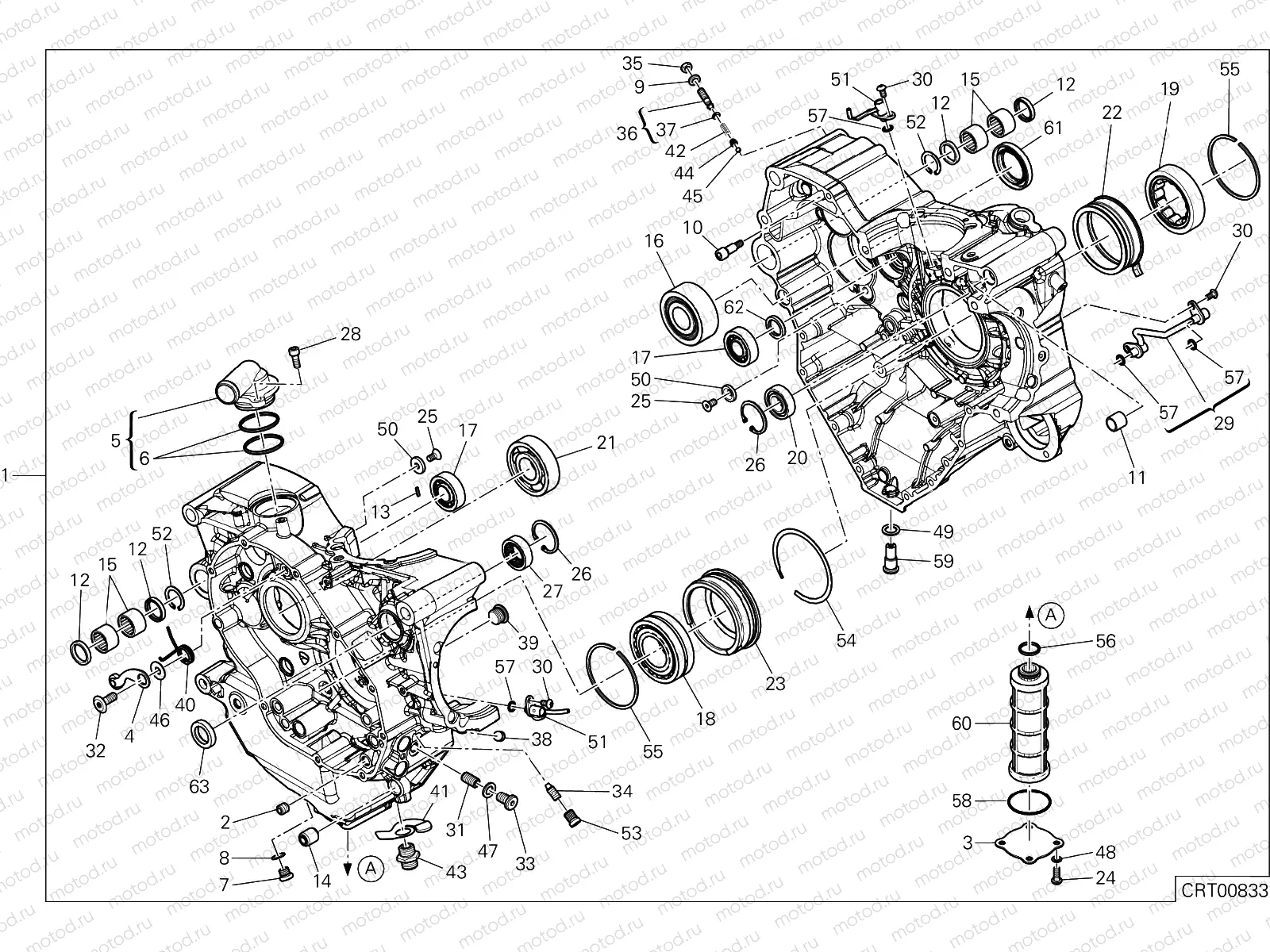 HALF-CRANKCASES PAIR