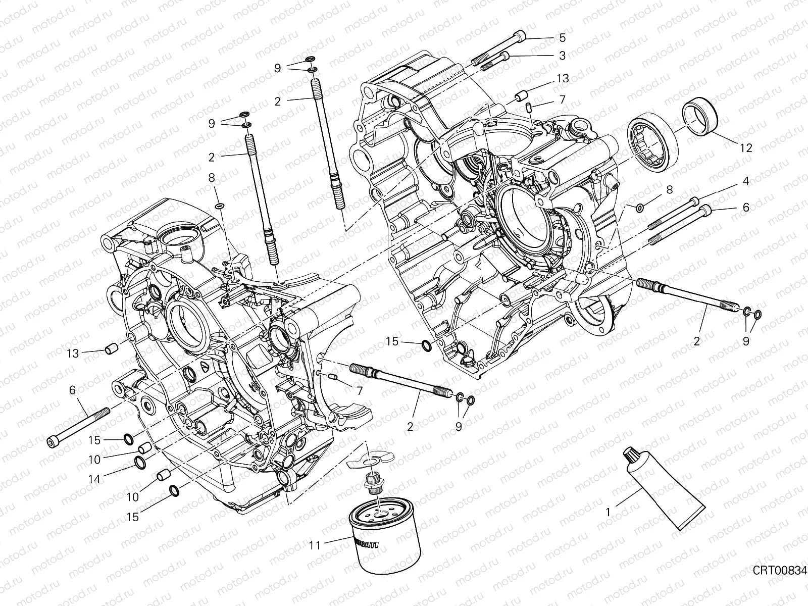 HALF-CRANKCASES PAIR