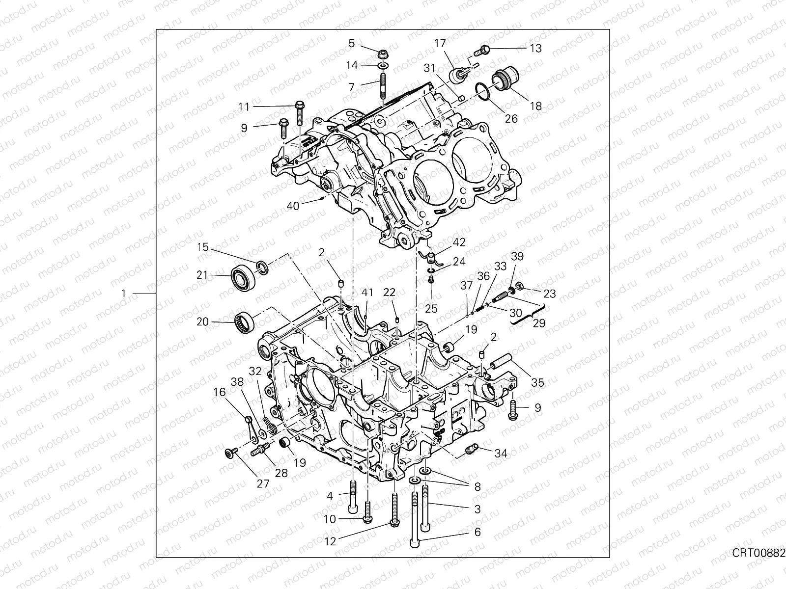 HALF-CRANKCASES PAIR