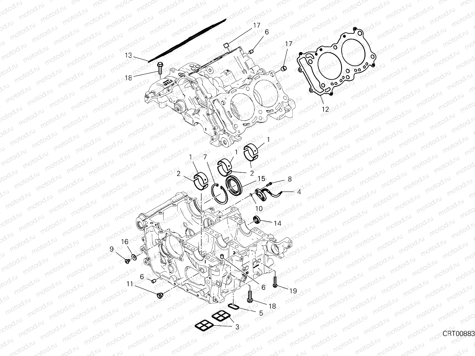 HALF-CRANKCASES PAIR
