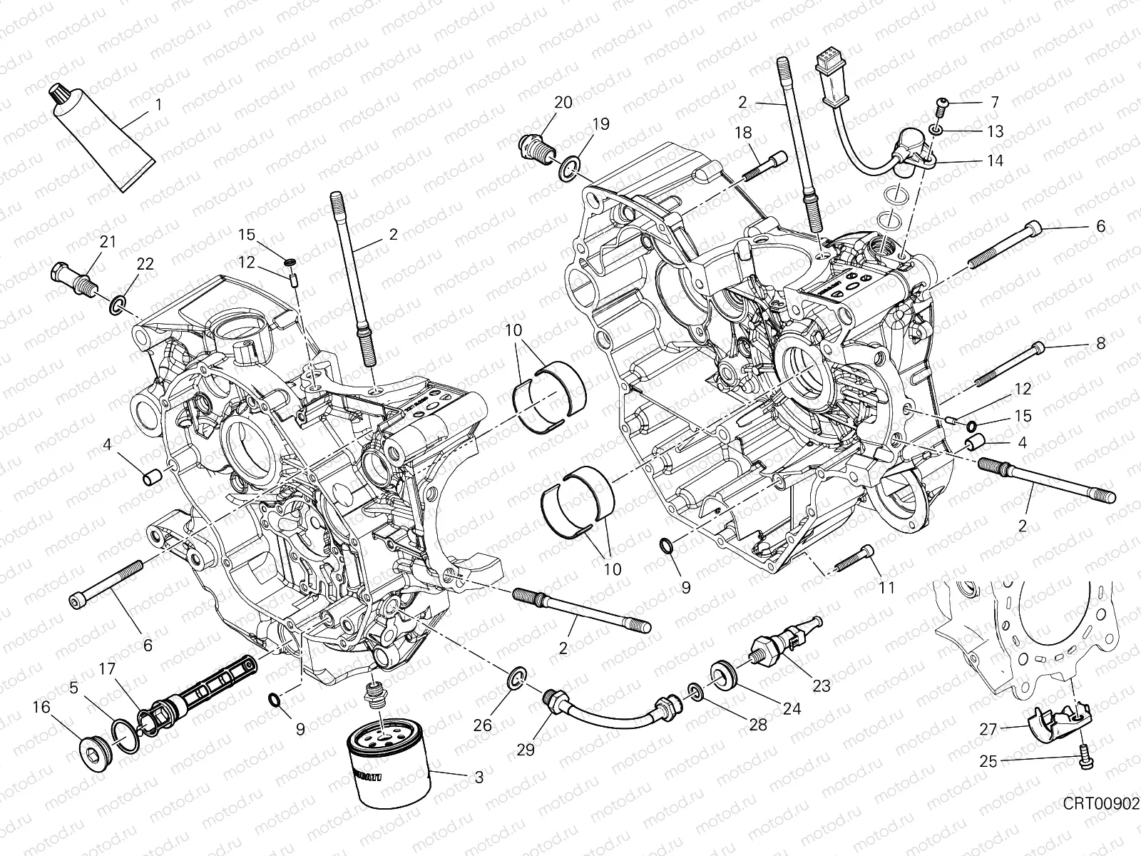 HALF-CRANKCASES PAIR