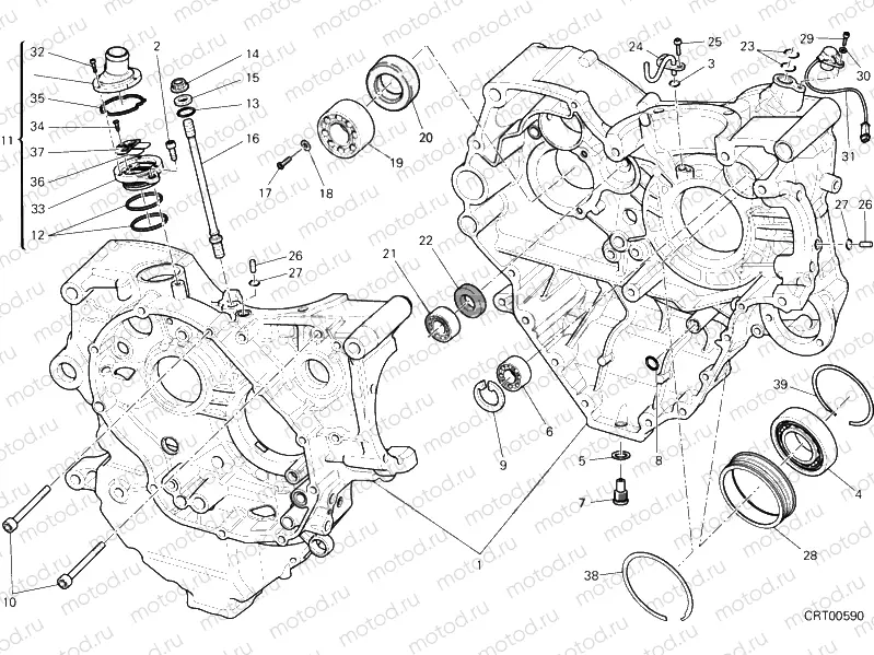 HALF-CRANKCASES PAIR » ENGINE CASE