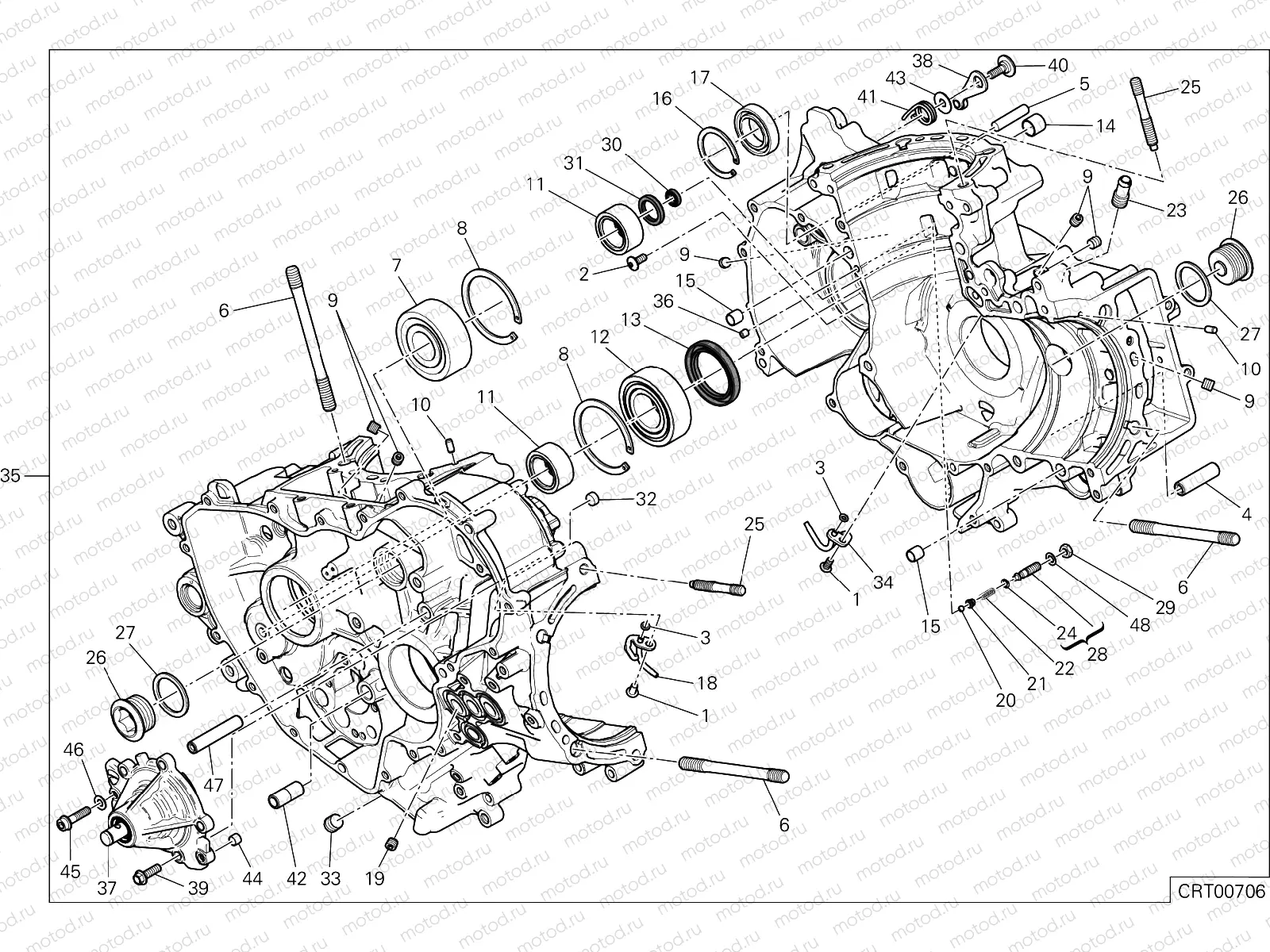 HALF-CRANKCASES PAIR [MOD:959,959 AWS]