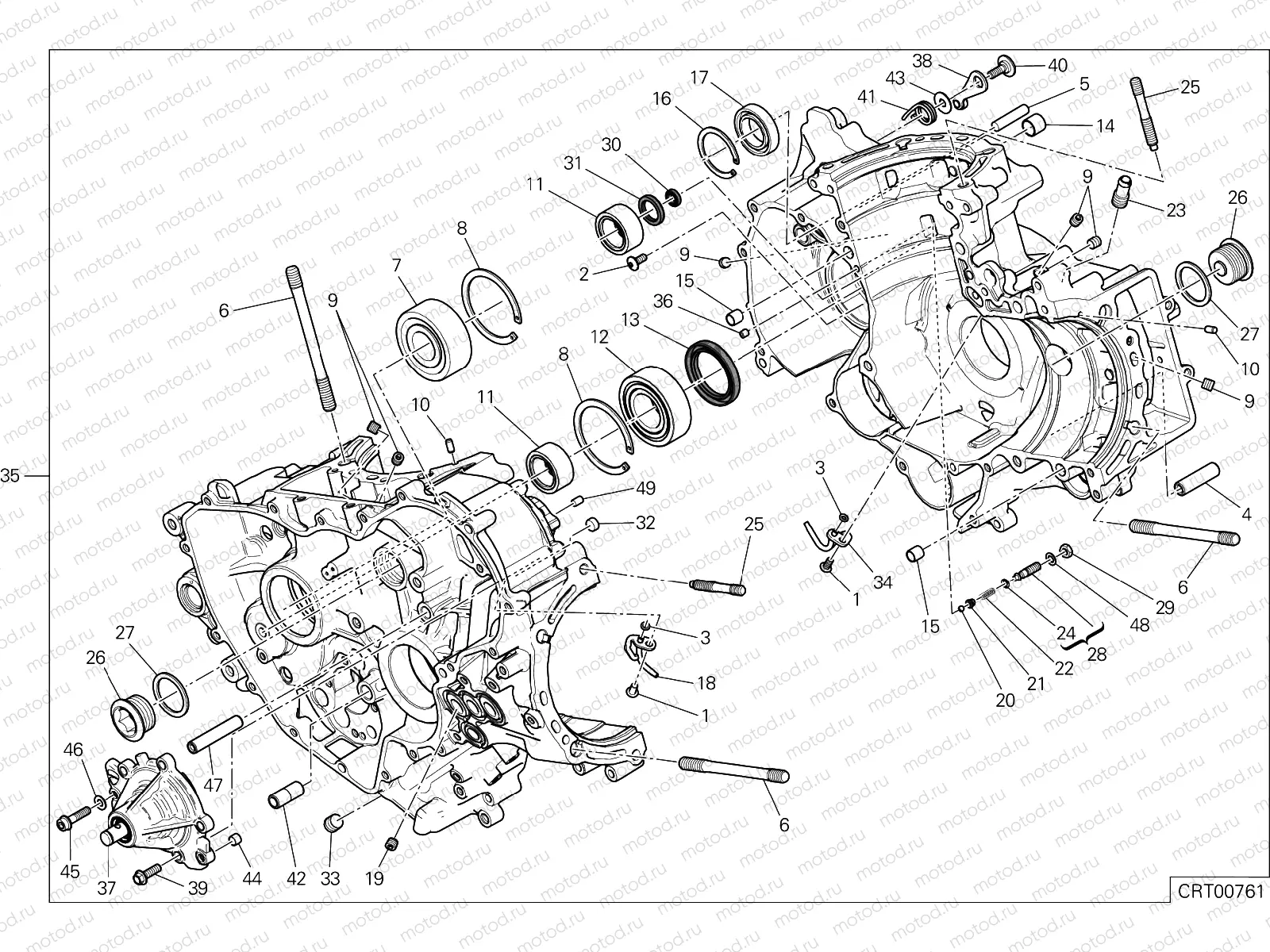 HALF-CRANKCASES PAIR [MOD:959,959 AWS]
