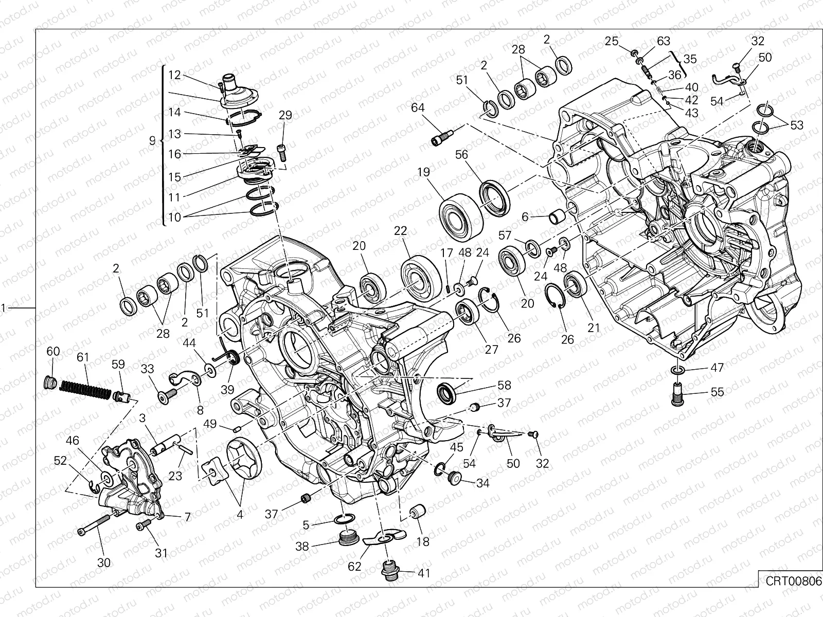 HALF-CRANKCASES PAIR [MOD:HYM 950]