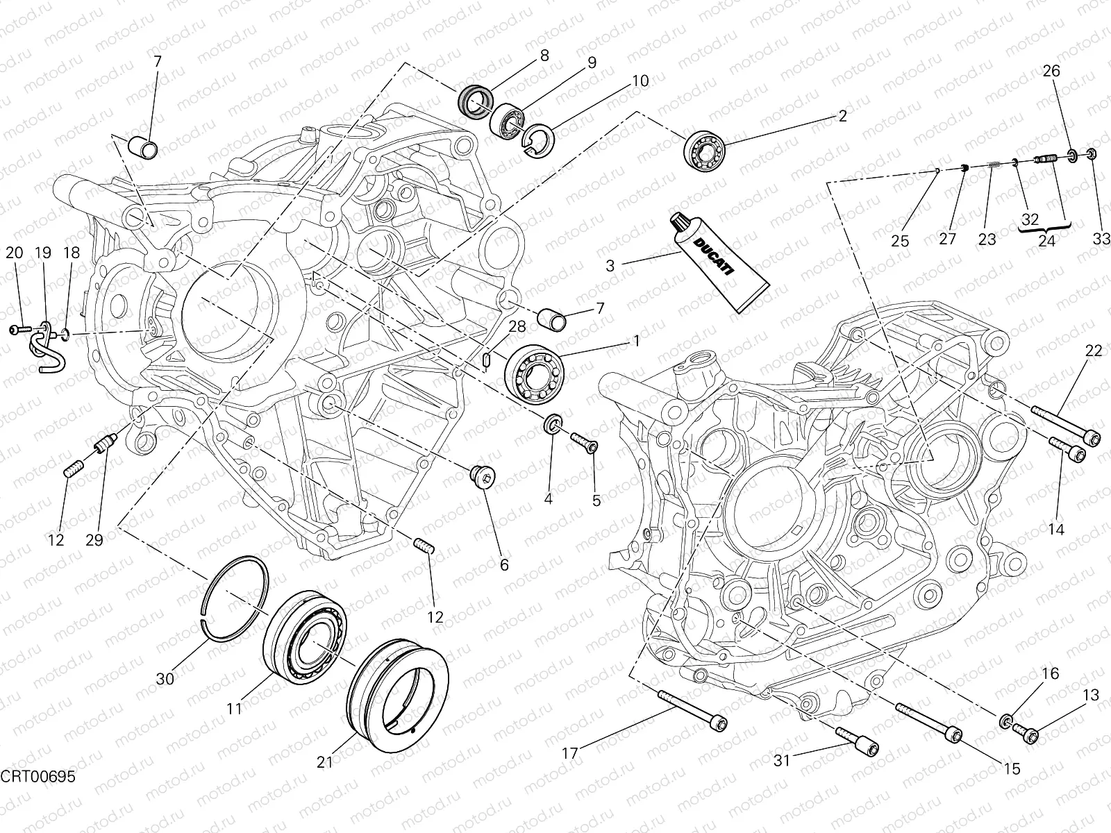 HALF-CRANKCASES PAIR [MOD:M 1200]