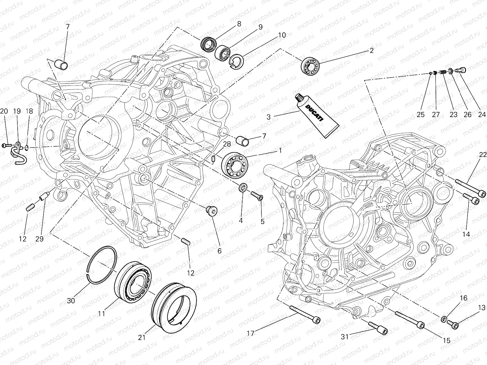 HALF-CRANKCASES PAIR [MOD:M 1200]