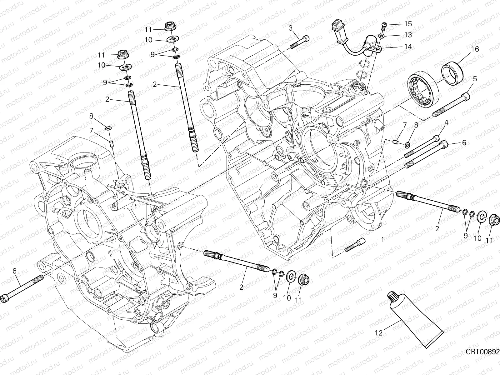 HALF-CRANKCASES PAIR [MOD:M 1200]