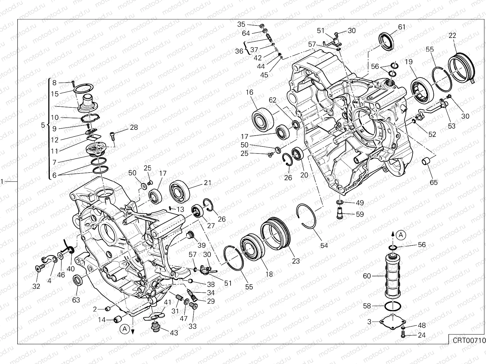 HALF-CRANKCASES PAIR [MOD:M 1200R]