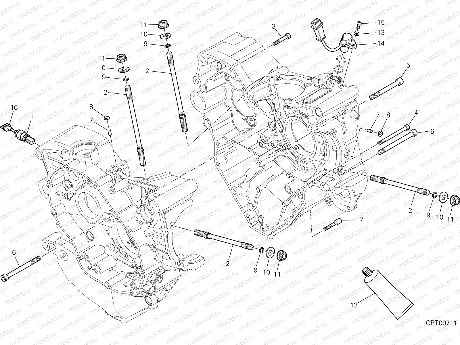 HALF-CRANKCASES PAIR [MOD:M 1200R]