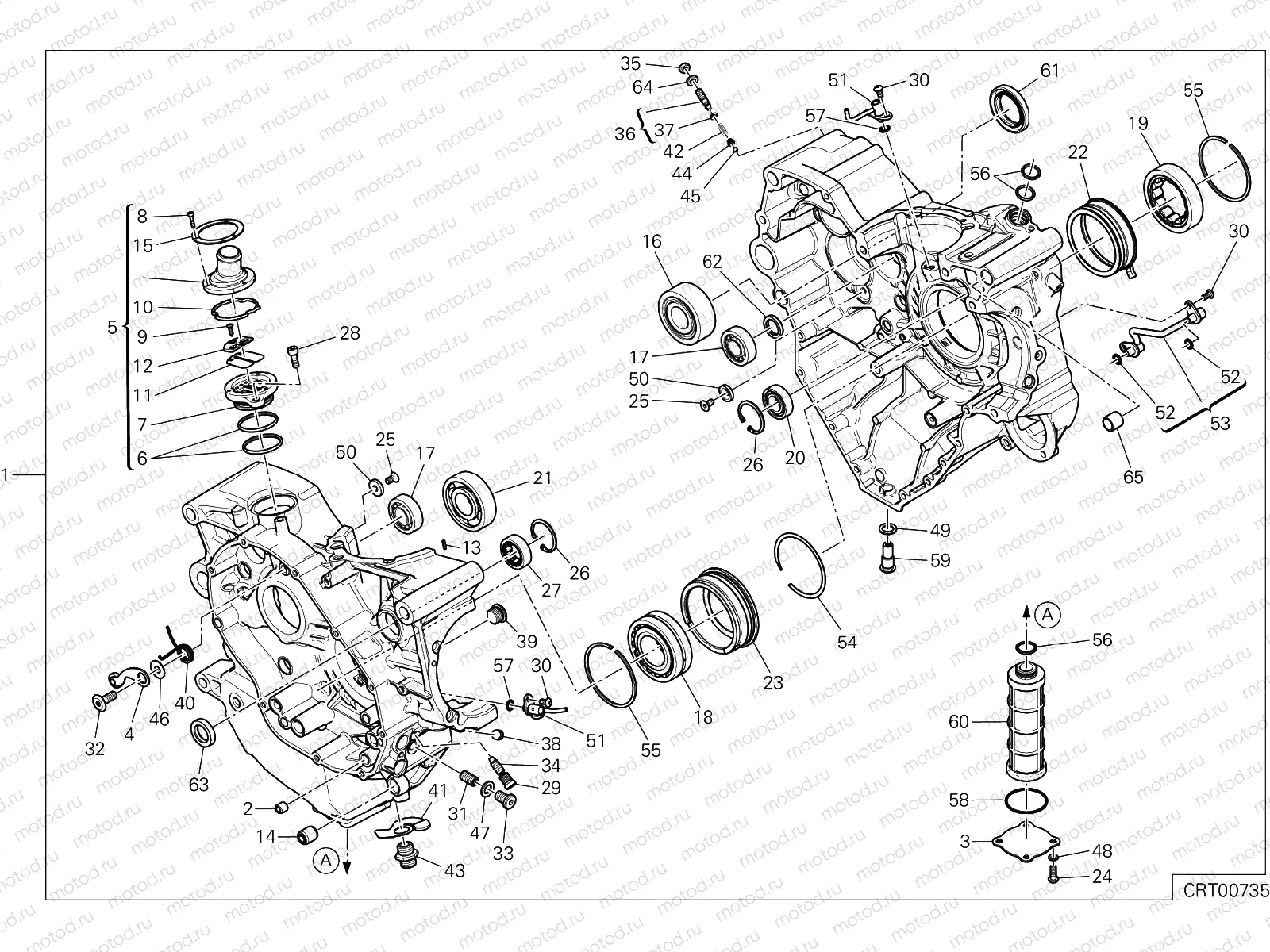 HALF-CRANKCASES PAIR [MOD:M 1200R]