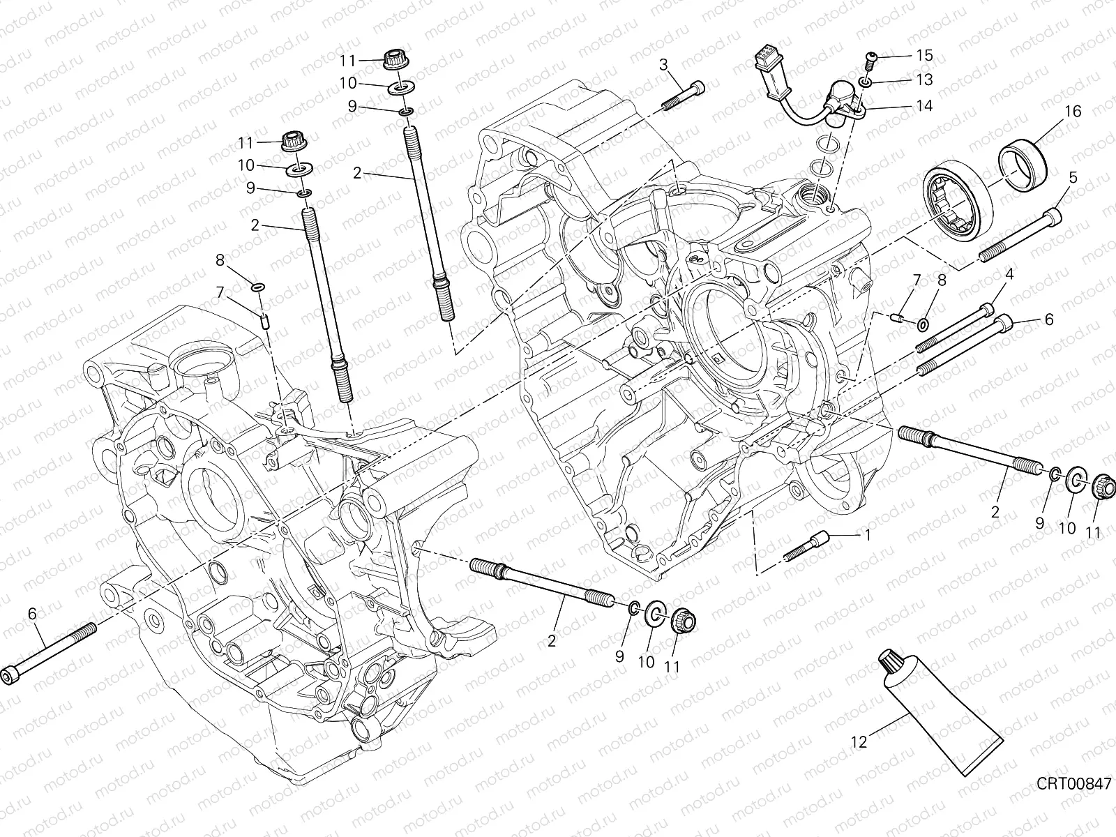 HALF-CRANKCASES PAIR [MOD:M 1200S]
