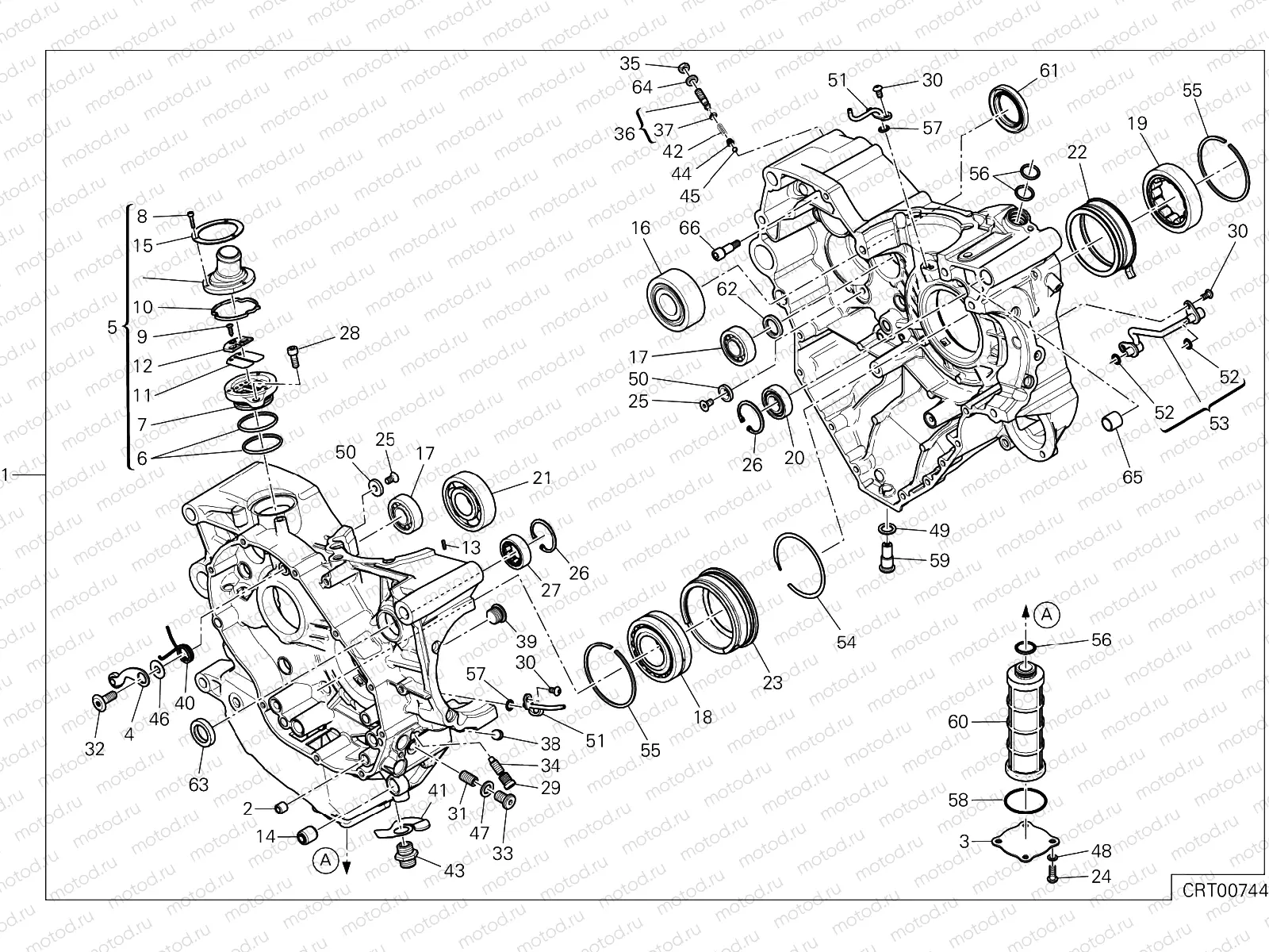 HALF-CRANKCASES PAIR [MOD:M1200S25]