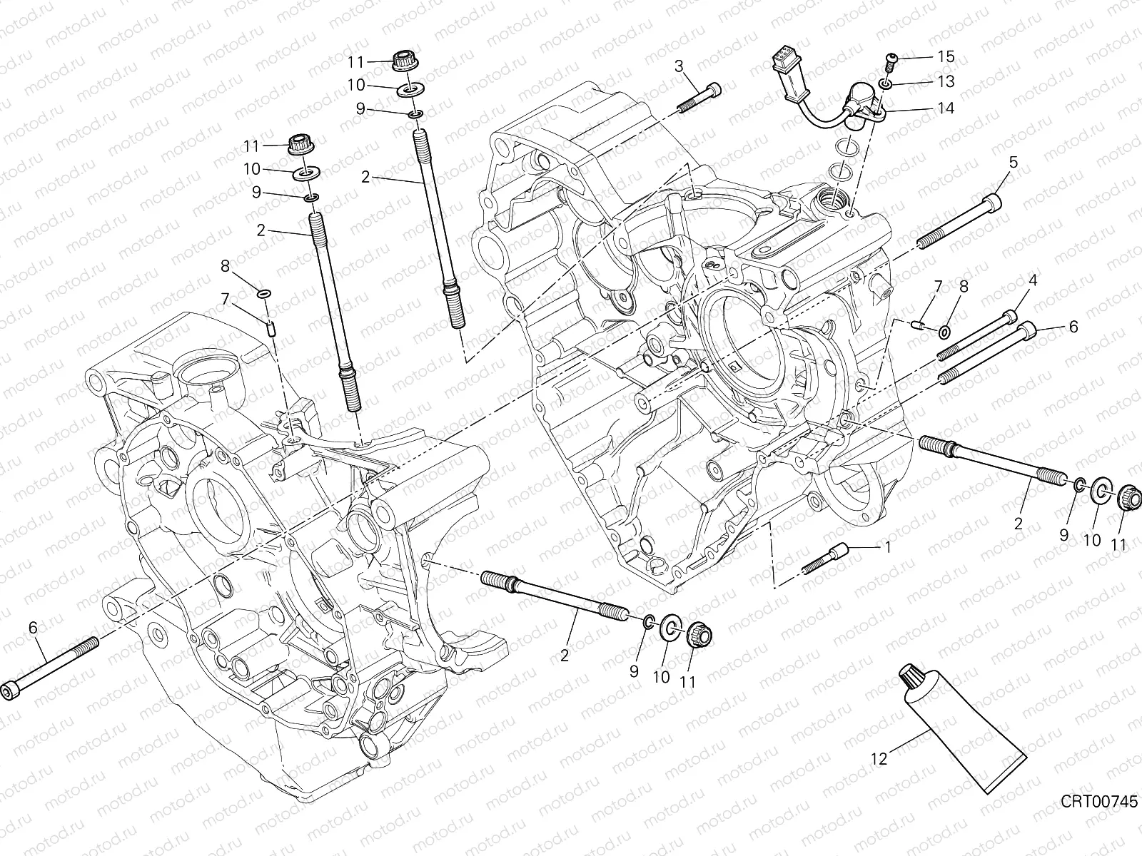 HALF-CRANKCASES PAIR [MOD:M1200S25]