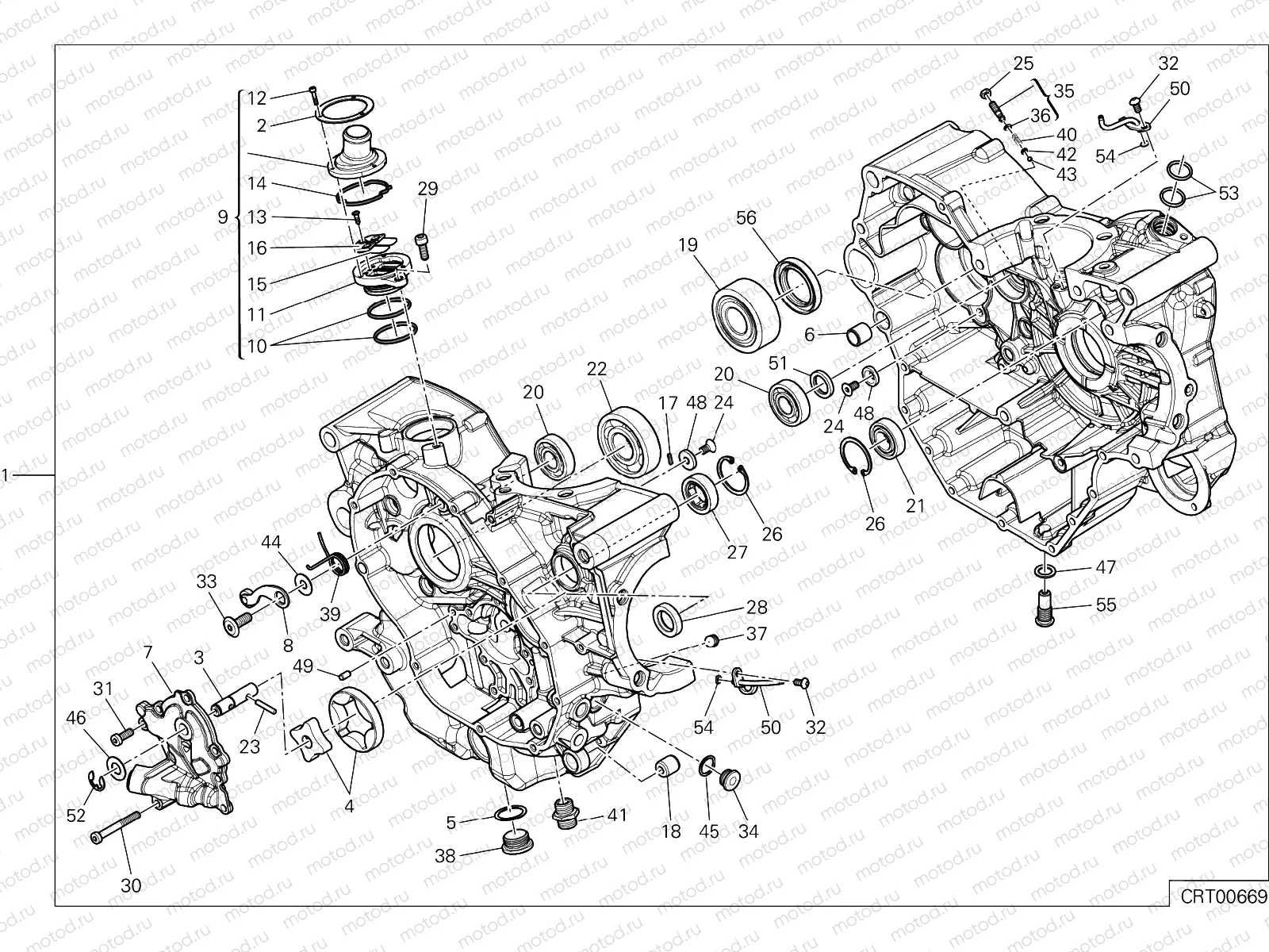 HALF-CRANKCASES PAIR [MOD:M821 STR]