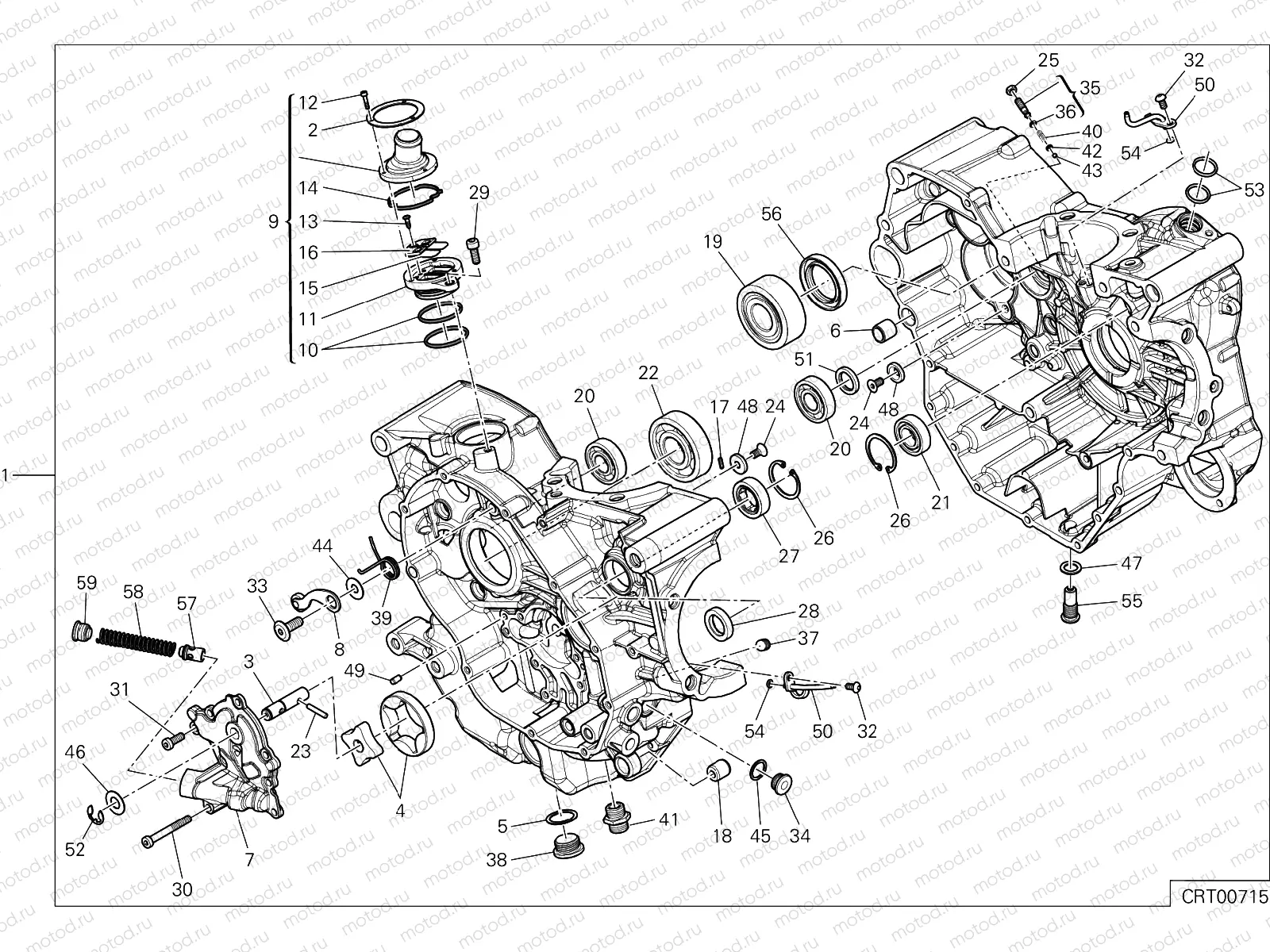 HALF-CRANKCASES PAIR [MOD:M821DARK]