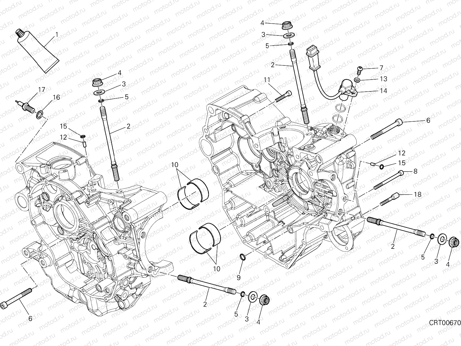 HALF-CRANKCASES PAIR [MOD:M821DARK]