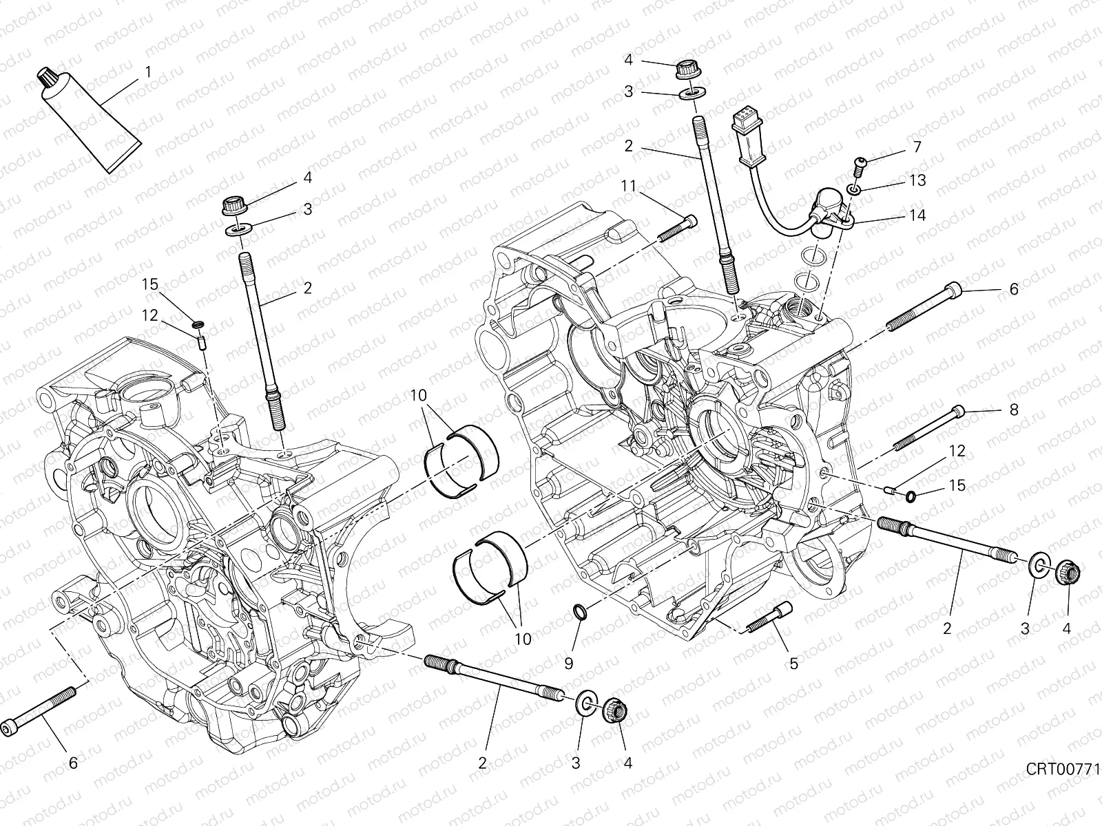 HALF-CRANKCASES PAIR [MOD:M821STEA]