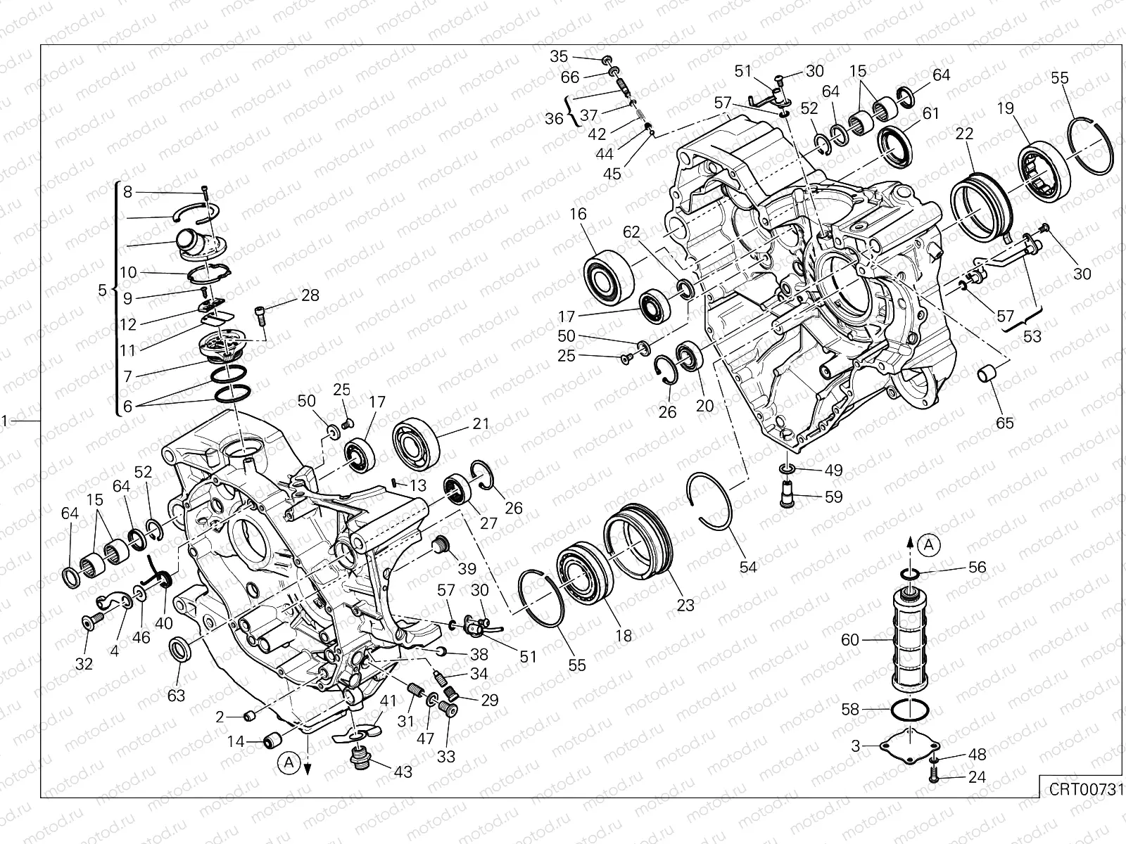 HALF-CRANKCASES PAIR [MOD:MS1200E]