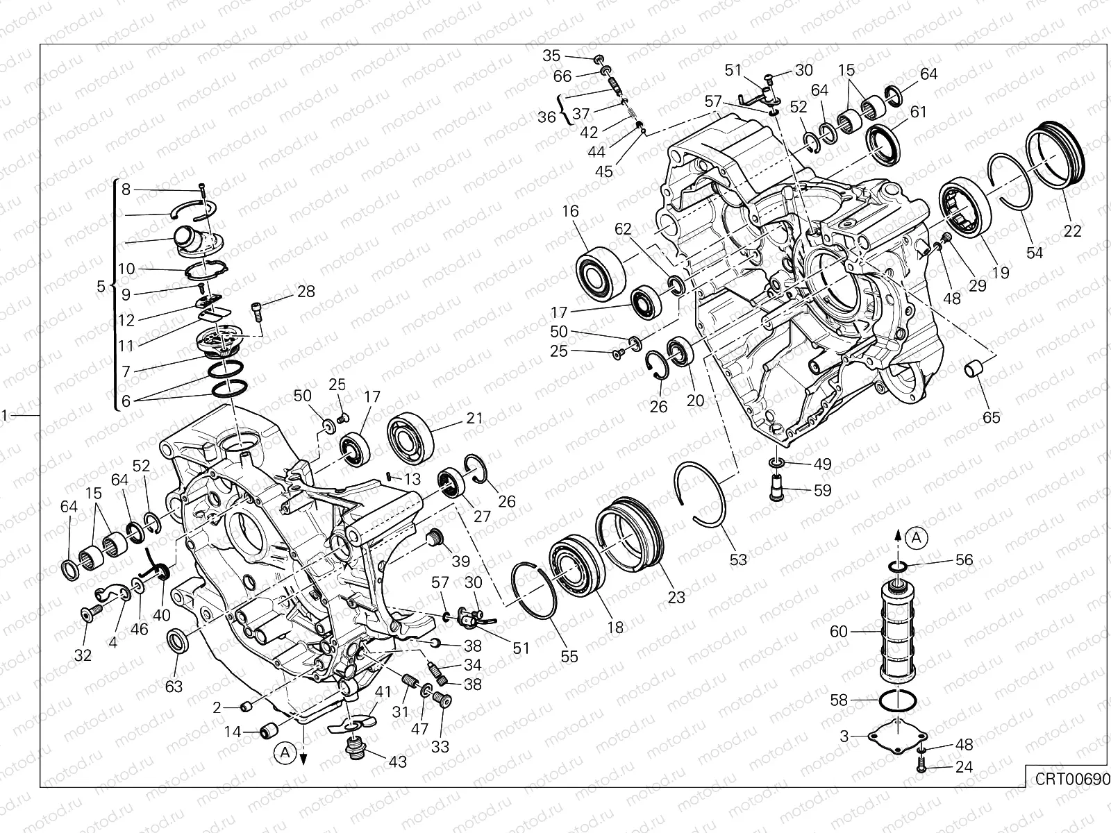 HALF-CRANKCASES PAIR [MOD:MS1200SA]