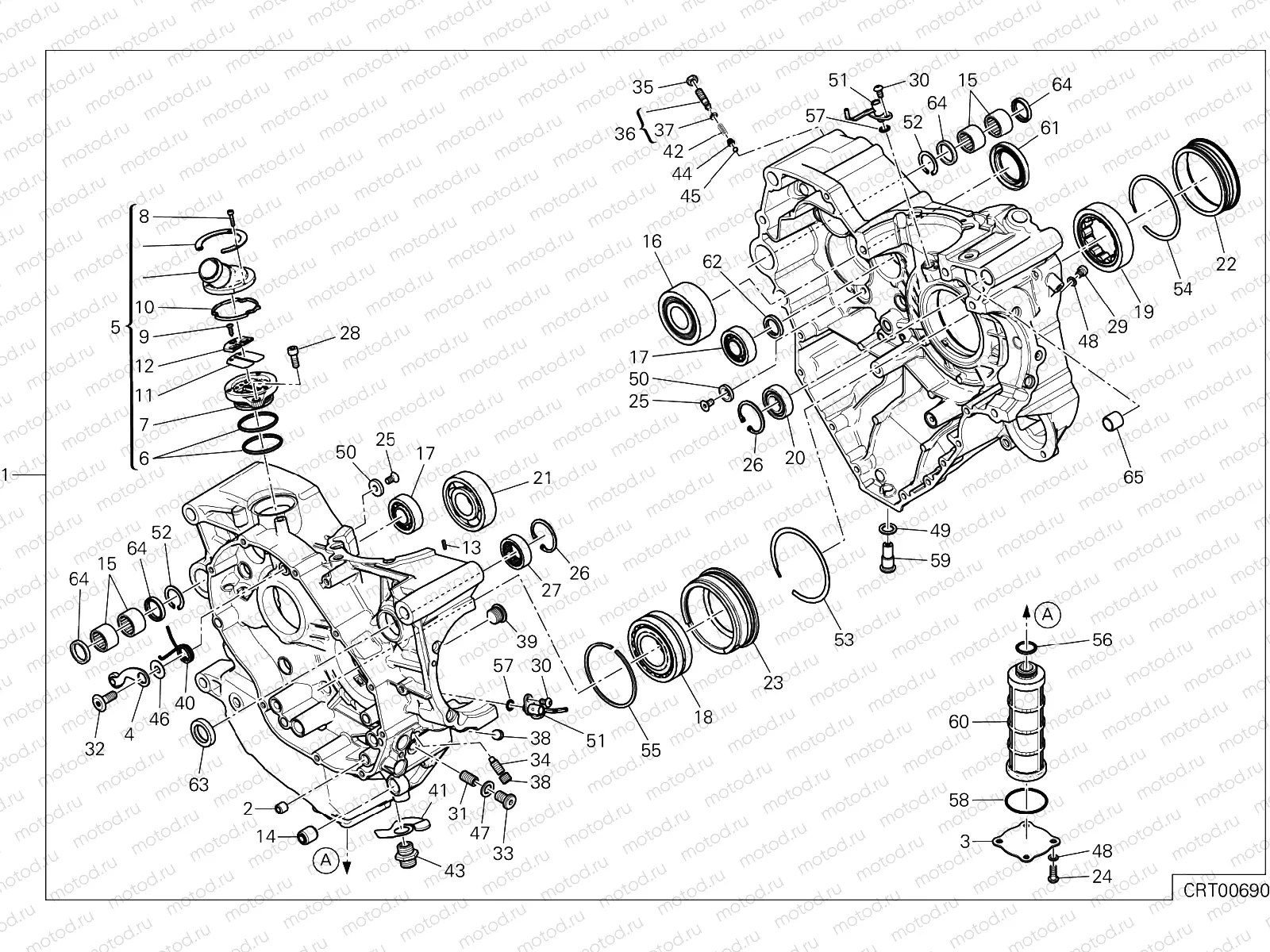 HALF-CRANKCASES PAIR [MOD:MS1200S;XST:AUS,EUR,FRA,JAP]